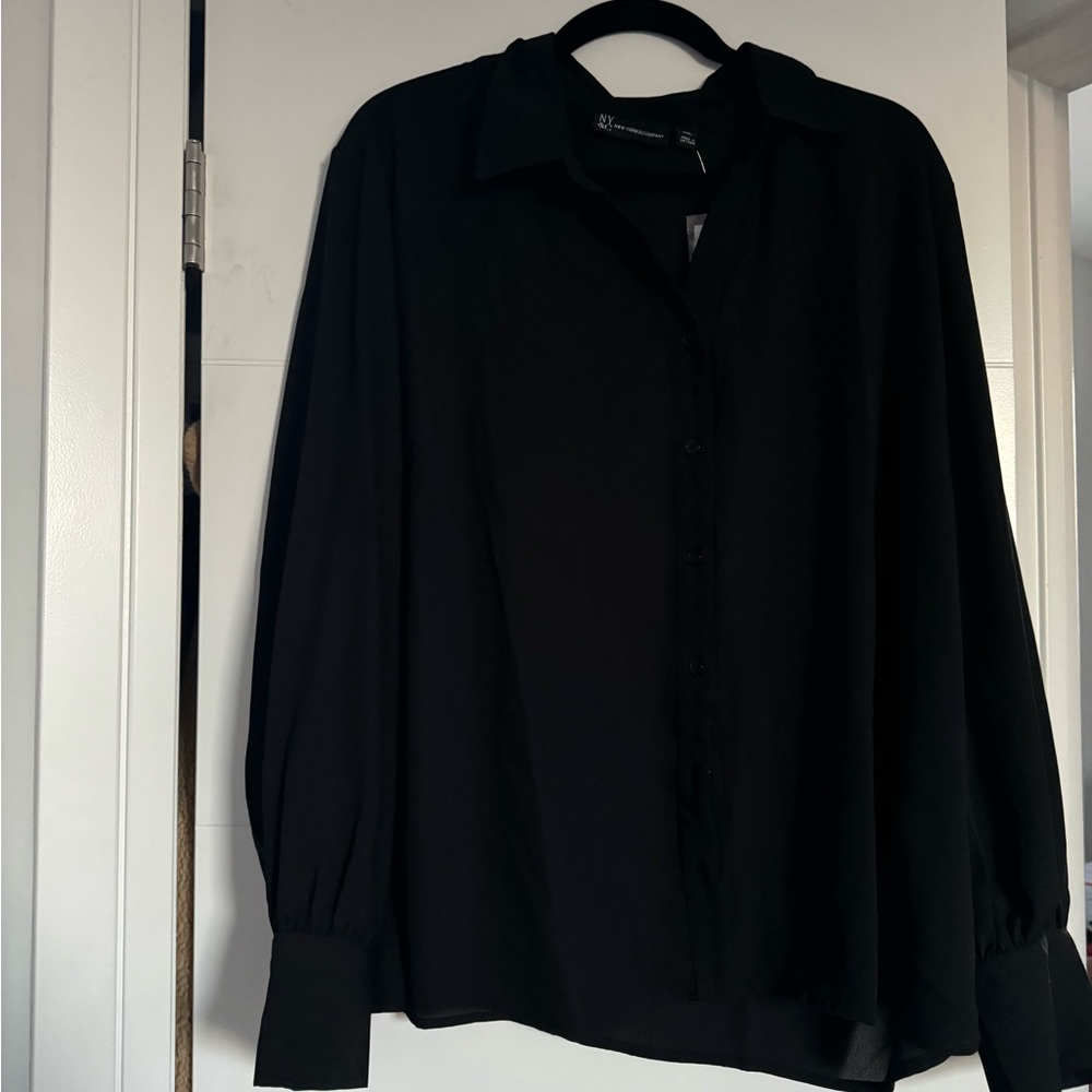 New York & Company Chiffon Button Down Blouse — Tags on!